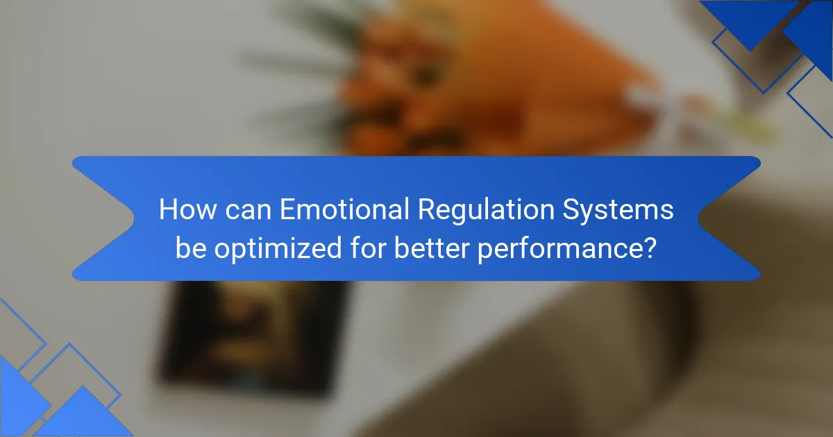 How can Emotional Regulation Systems be optimized for better performance?