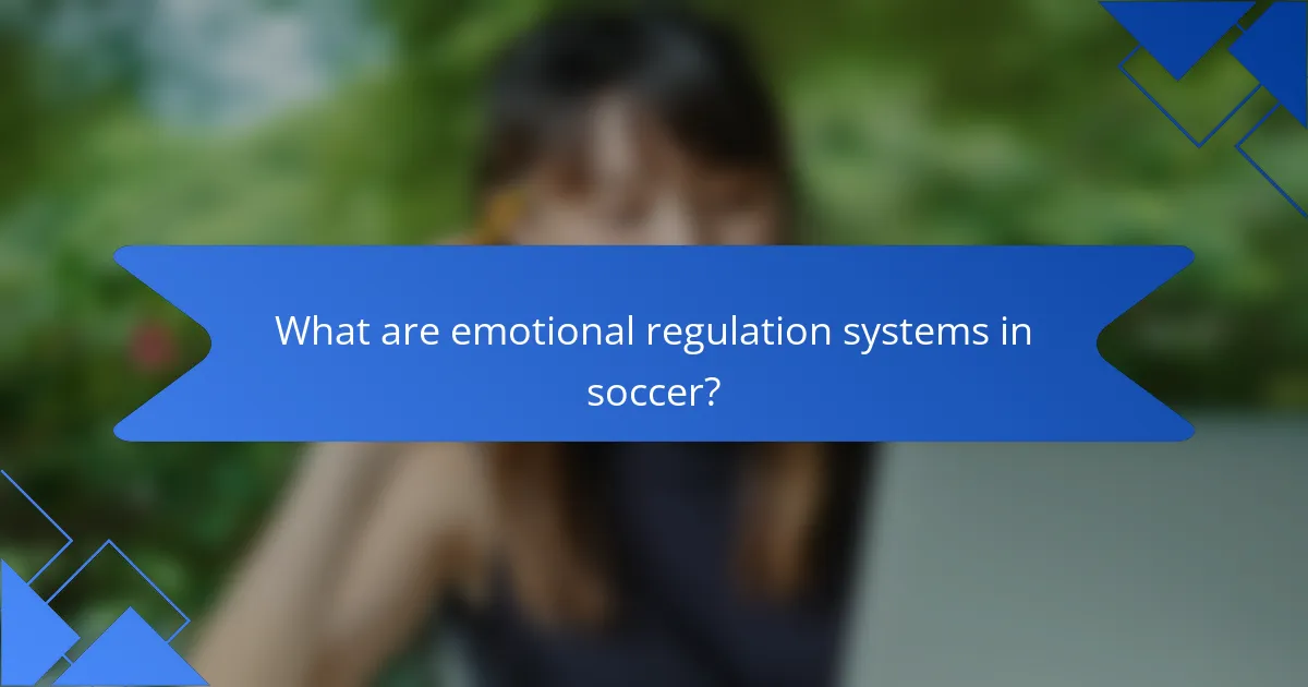 What are emotional regulation systems in soccer?
