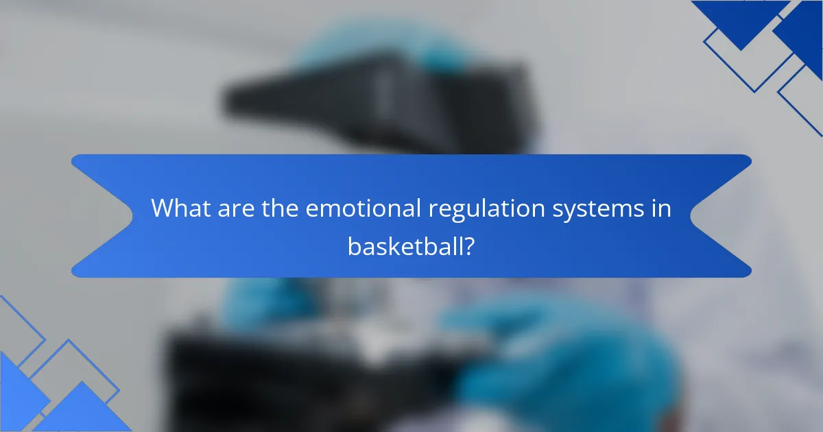 What are the emotional regulation systems in basketball?