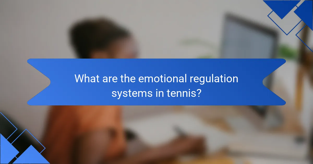 What are the emotional regulation systems in tennis?