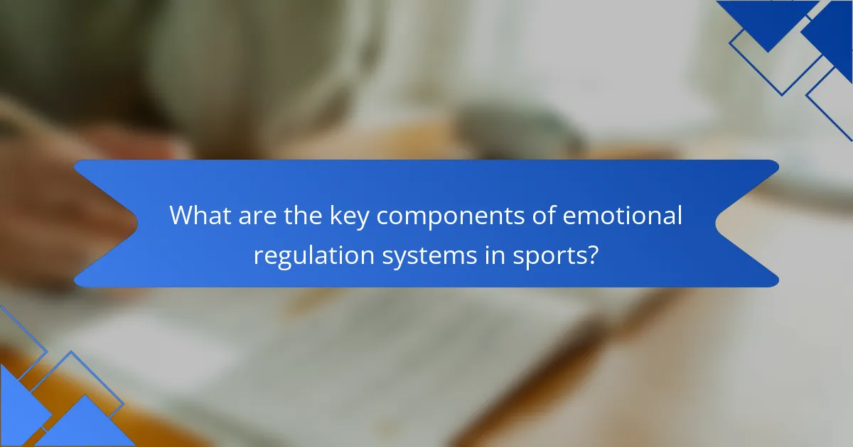 What are the key components of emotional regulation systems in sports?