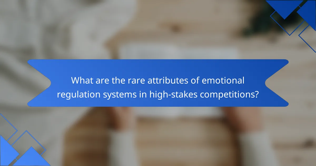 What are the rare attributes of emotional regulation systems in high-stakes competitions?