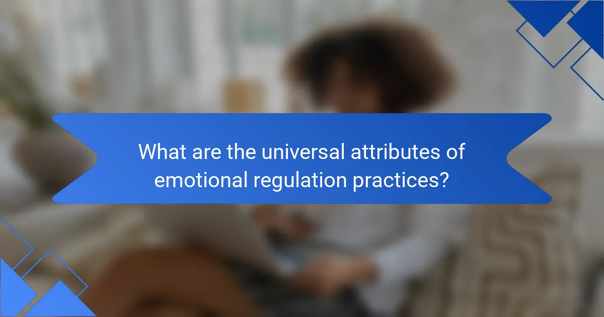 What are the universal attributes of emotional regulation practices?