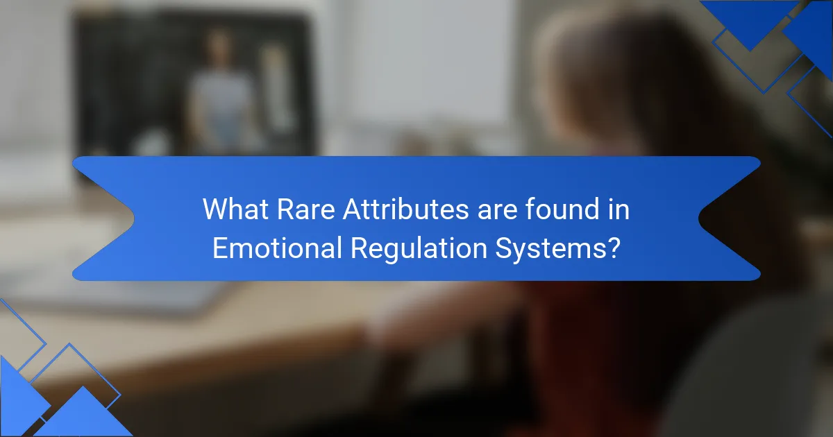 What Rare Attributes are found in Emotional Regulation Systems?