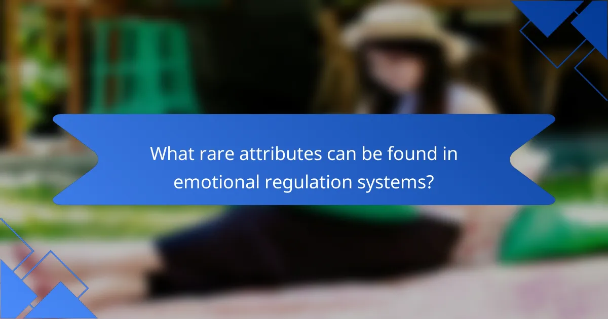What rare attributes can be found in emotional regulation systems?
