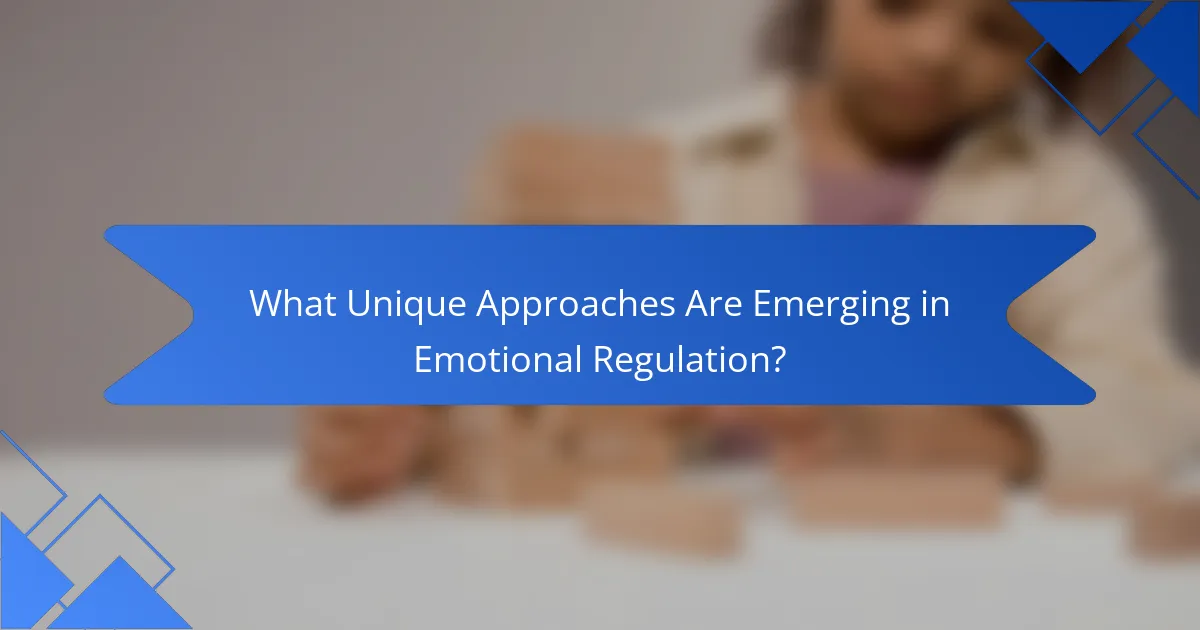 What Unique Approaches Are Emerging in Emotional Regulation?
