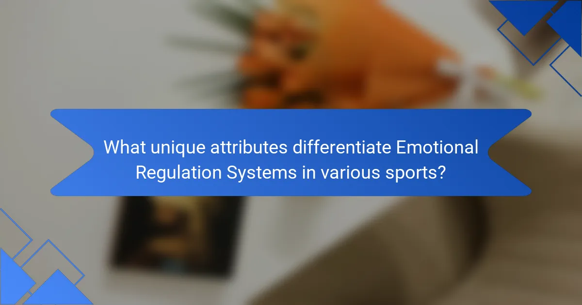 What unique attributes differentiate Emotional Regulation Systems in various sports?