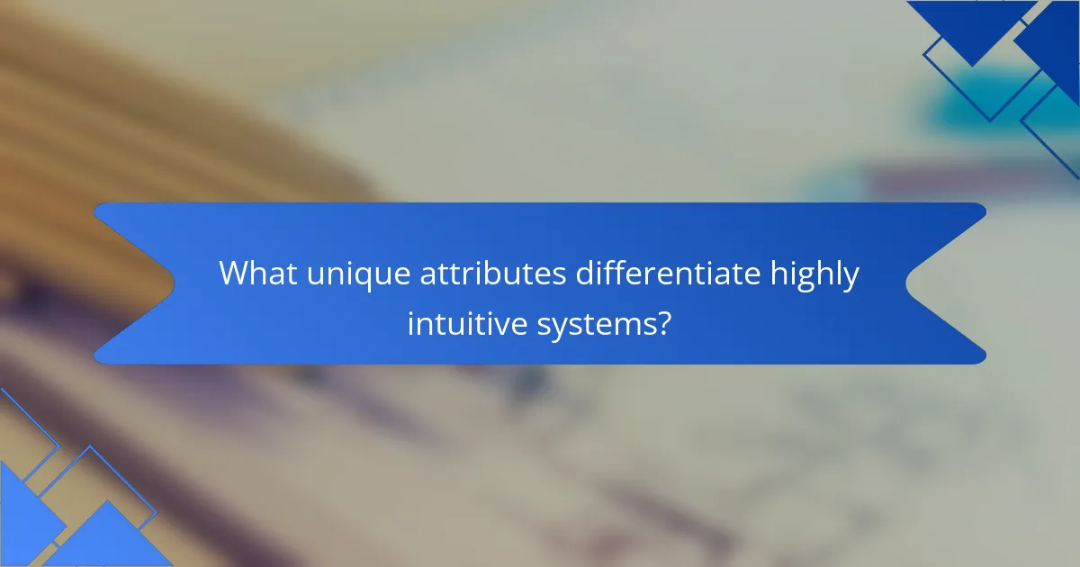 What unique attributes differentiate highly intuitive systems?