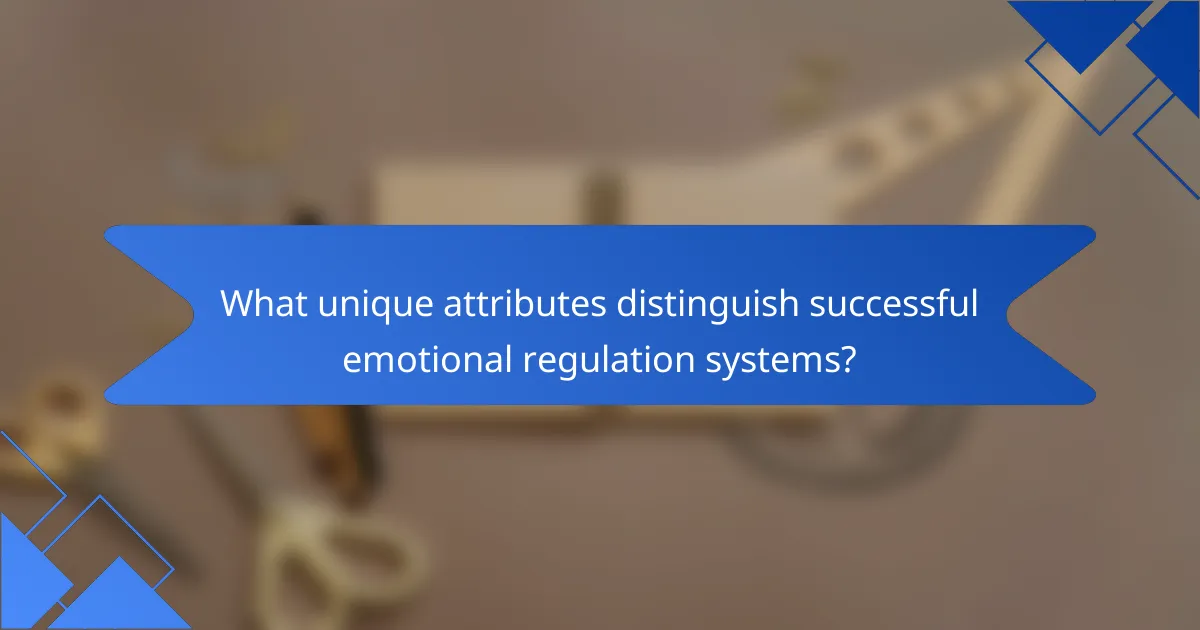 What unique attributes distinguish successful emotional regulation systems?