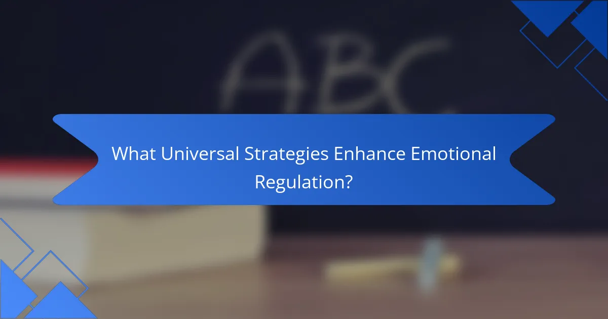 What Universal Strategies Enhance Emotional Regulation?